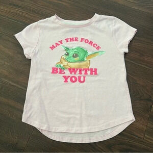 Star Wars pink girls size 6 t-shirt “May The Force Be With You”